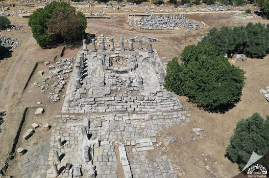 Lagina Hekate Kutsal Alanı'nın havadan görünümü
